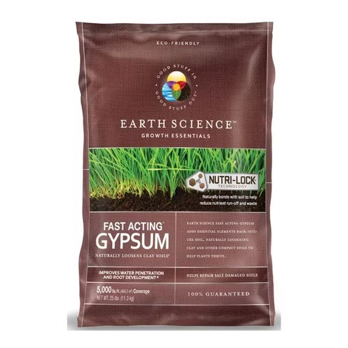 Earth Science 11882-80 Fast-Acting Gypsum, 5,000 Sq. Ft. Coverage, 25 Lbs.