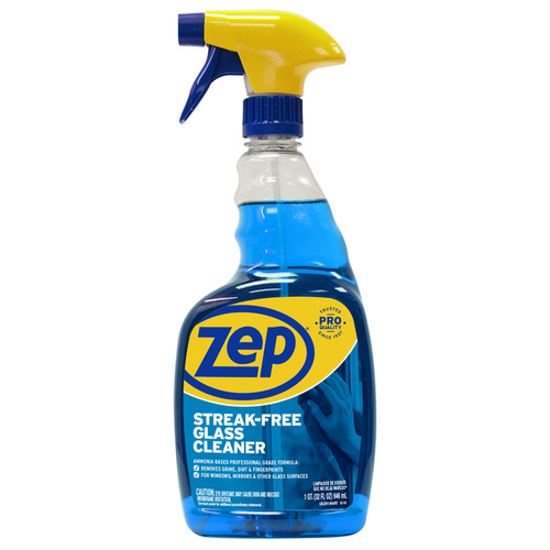 ZEP ZU112032 Glass Cleaner, 32 oz, Liquid, Pleasant, Dark Blue