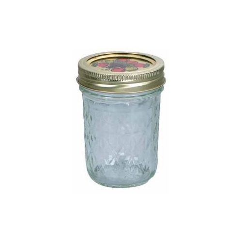 Quilted Crystal Series 14400 Mason Jar, 8 oz Capacity, Glass