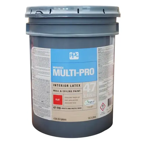 MOPAKO PRO Wall and Ceiling Paint, Flat, White, 5 gal