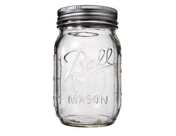 Ball 61000-XCP12 Canning Jar, 16 oz Capacity, Glass, Silver Cap/Lid Clear