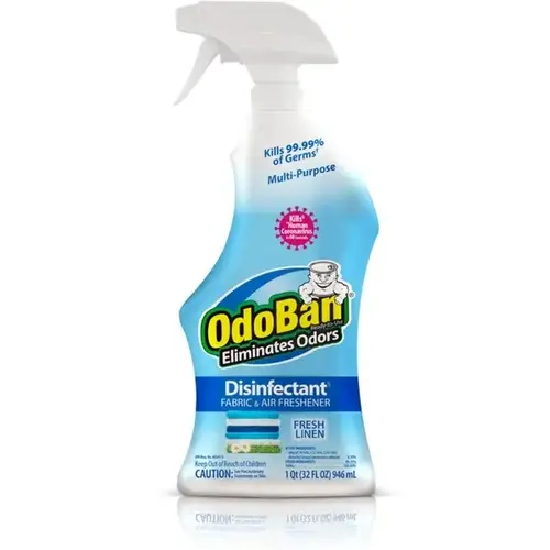 OdoBan 910701-Q6-XCP6 Air Freshener Disinfectant, 32 oz Spray Bottle, Liquid, Fresh Linen, Clear - pack of 6