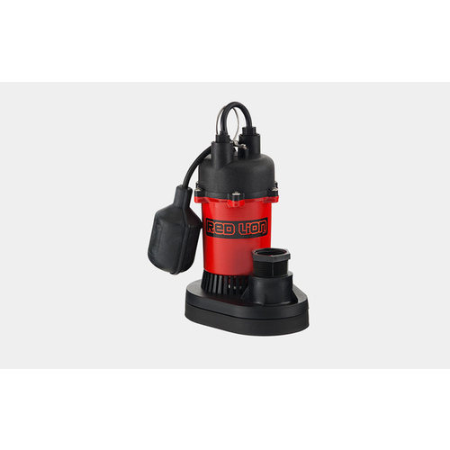 Red Lion 14942740 Sump Pump, 1-Phase, 4.4 A, 115 V, 1/3 hp, 1-1/2 in Outlet, 25 ft Max Head, 3200 gph, Thermoplastic