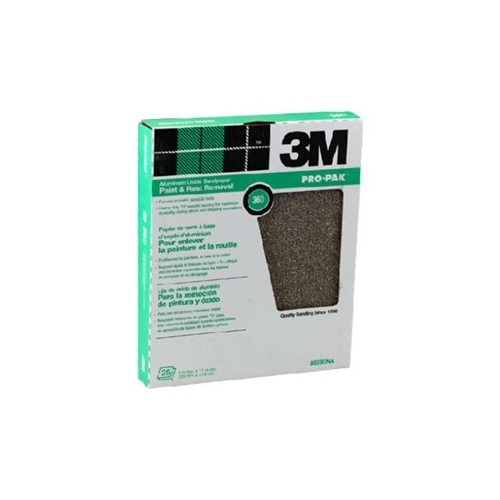 3M 02119 346U Series Paper Sheet, 9 in W x 11 in L, 36 Grit, Aluminum Oxide Abrasive, Gold, Dry