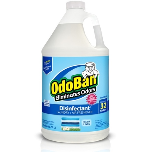 OdoBan 911701-G4 Multi-Purpose Concentrate, 1 gal, Liquid, Linen Alcohol, Clear/Pale Yellow