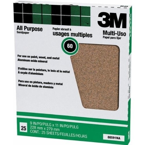 Sandpaper Pro-Pak 11" L X 9" W 60 Grit Aluminum Oxide