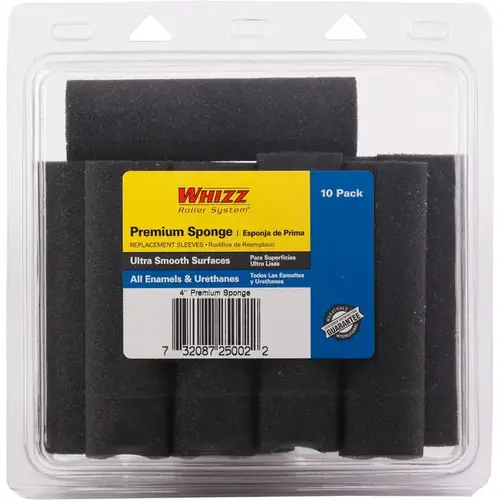 Whizz 25002 Mini Roller, 4 in L, Foam Cover, Black - pack of 10