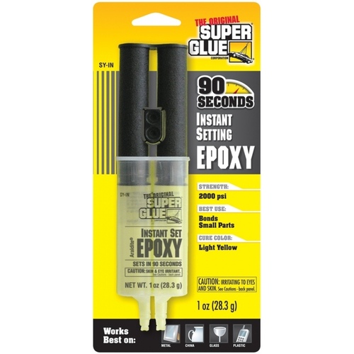 The Original Super Glue 11710362 SY-IN Epoxy Adhesive, Light Yellow, Liquid, 1 oz, Syringe