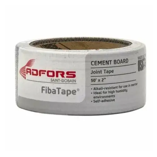 FibaTape Cement Board Tape Wrap, 50 ft L, 2 in W, Gray