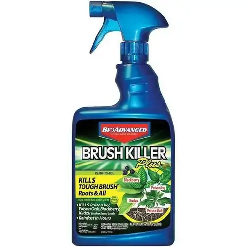 BioAdvanced 704630D Ready-To-Use Brush Killer Plus, Liquid, Colorless to Light Yellow, 24 oz Bottle