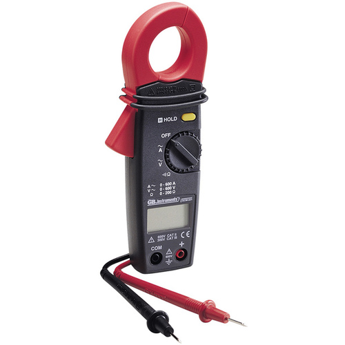 GB GCM-221 Clamp Meter, 600 A, 600 VAC, 600 VDC, 1 MOhm, LCD Display, Black