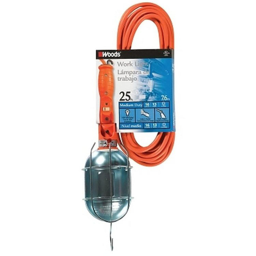 CCI 691 Work Light with Outlet and Metal Guard, 12 A, 120 V, Orange