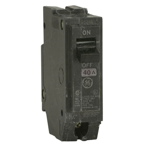 General Electric THQL1140 Feeder Circuit Breaker, Type THQL, 40 A, 1 -Pole, 120/240 V, Plug Mounting