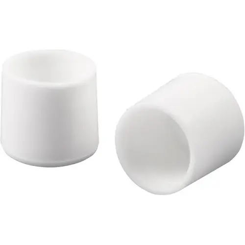 Leg Tip Rubber White Round 1/2" W X 1/2" L White