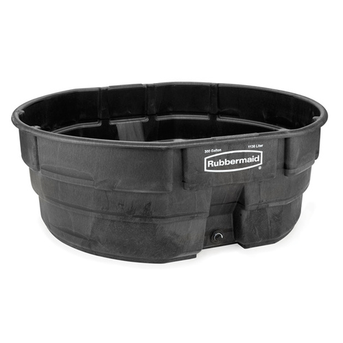 Rubbermaid 424700BLA Stock Tank 300 gal For Livestock Black