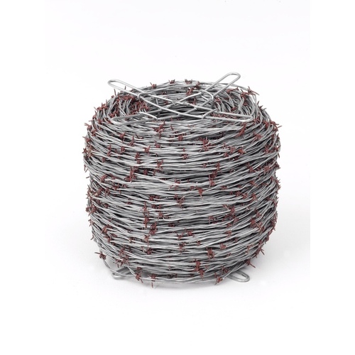 Red Brand 70481 Barbed Wire, 1320 ft L, 12-1/2 Gauge, 5 in Points Spacing, Galvanized Steel Red