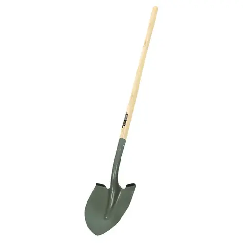 Shovel 56.75" Steel Round Digging Wood Handle Black/Brown