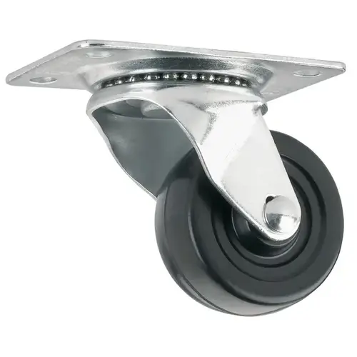 Softtouch 4323355T Caster 2.5" D Swivel Rubber 175 lb Black/Silver