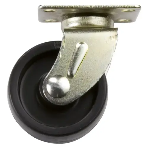 Caster 1.62" D Swivel Plastic 50 lb Black/Brass Pair