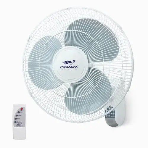 Lasko M16900 Oscillating Wall Mount Fan, 120 V, 16 in Dia Blade, 3-Blade, 3-Speed, Gray/White