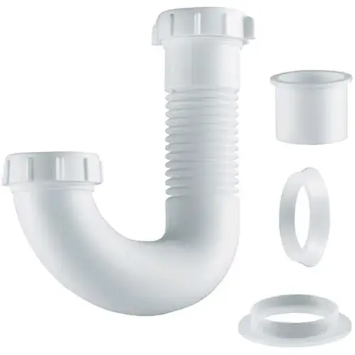 White Plastic Flexible Female J-Bend