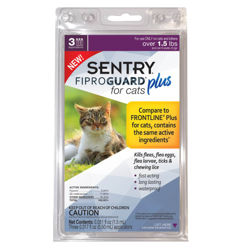 Fiproguard Plus 03164 Flea and Tick Squeeze-On, Liquid, Pleasant, 3 Count Pale Yellow