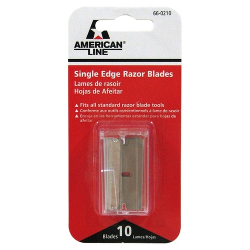American Line 66-0210-0000 Single Edge Blade, Two-Facet Blade, 3/4 in W Blade, HCS Blade Chrome