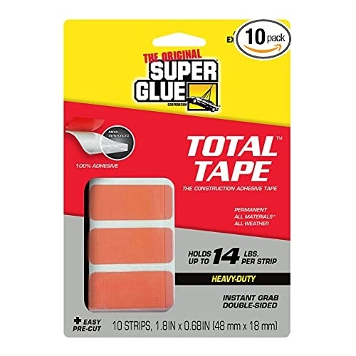 The Original Super Glue 11710507 TAPE TTL DBL SDD STRIP 48X18MM Orange - pack of 10