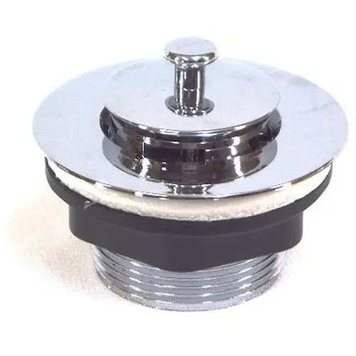 Bathtub Strainer with Stopper, Plastic, Chrome