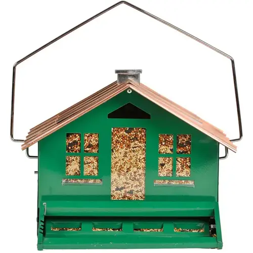 Squirrel-Proof Wild Bird Feeder, Home, 8 lb, Metal, Hanging/Pole Mounting Green