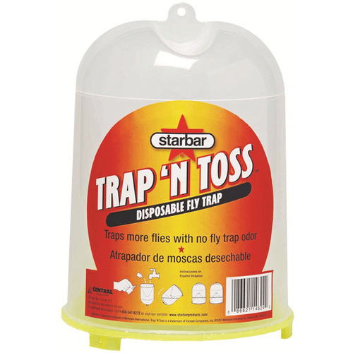 Trap 'N Toss Disposable Fly Trap, Granular, Fish Pale Brown/Pale Yellow