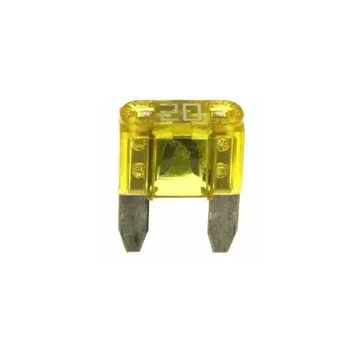 Automotive Fuse, Blade Fuse, 32 V, 20 A, 1 kA Interrupt Yellow - pack of 5