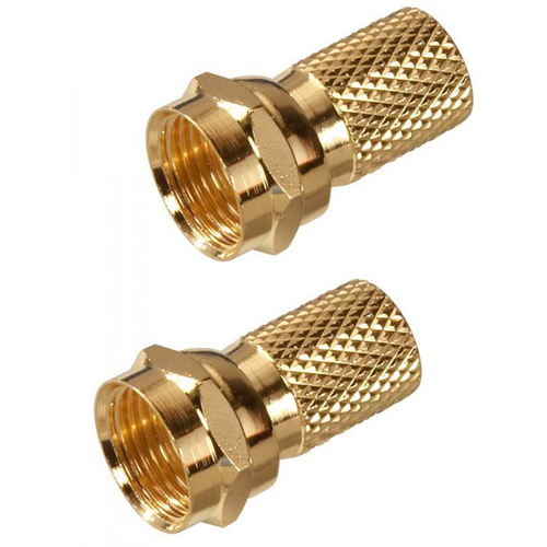 Zenith VA1002RG6TW Twist On Connector, F Connector, Gold - pack of 2