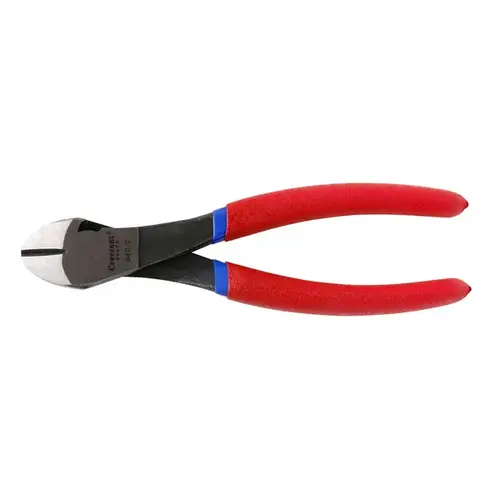 7" Crescent Heavy-Duty Diagonal Cutting Solid Joint Pliers, Cushion Grip, Carded Red