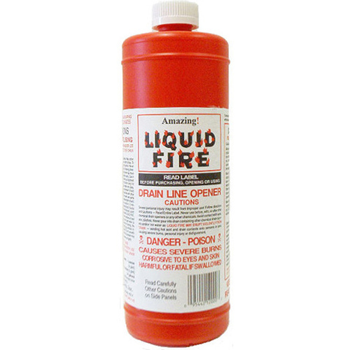 Amazing Liquid Fire LF-P-24 Drain Opener, Liquid, Dark Amber, Slight Pungent, 16 oz Bottle