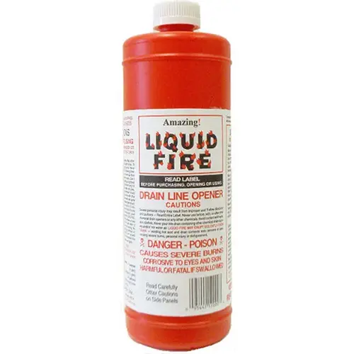 Amazing Liquid Fire LF-P-24 Drain Opener, Liquid, Dark Amber, Slight Pungent, 16 oz Bottle