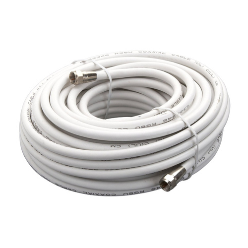 Coaxial Cable RG-6U 50ft - White