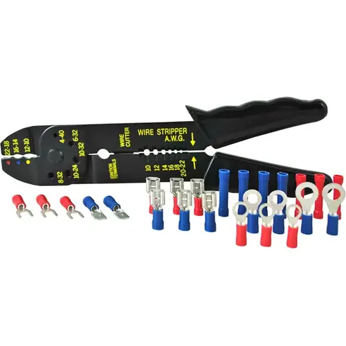 Automotive Slide Kit 25-Piece with Crimp Tool Black