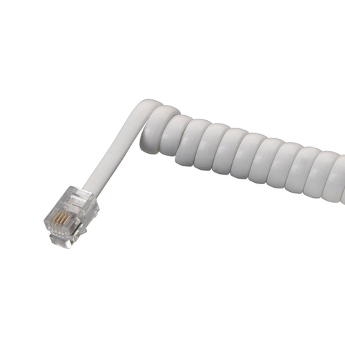 Zenith TH1025W Modular Handset Cord (Coiled) 25ft - White