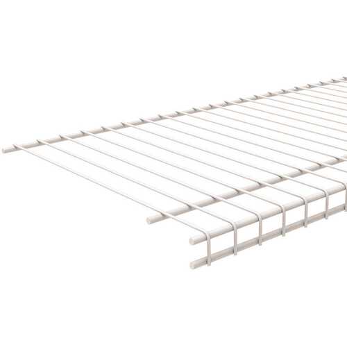 SuperSlide 12 in. D x 72 in. W White Ventilated Wall Mounted Wire Shelf - pack of 6