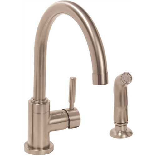 Essen Single-Handle Kitchen Faucet with Side Spray in Brushed Nickel CHROME