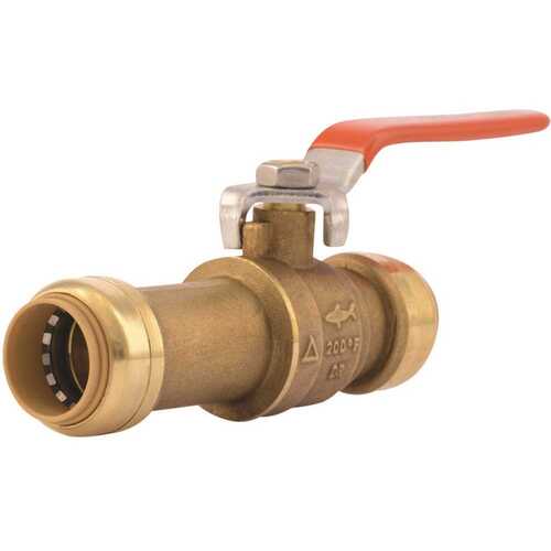 Slip Ball Valve, 3/4 in Connection, PTC x PTC, 200 psi Pressure, DZR Brass Body