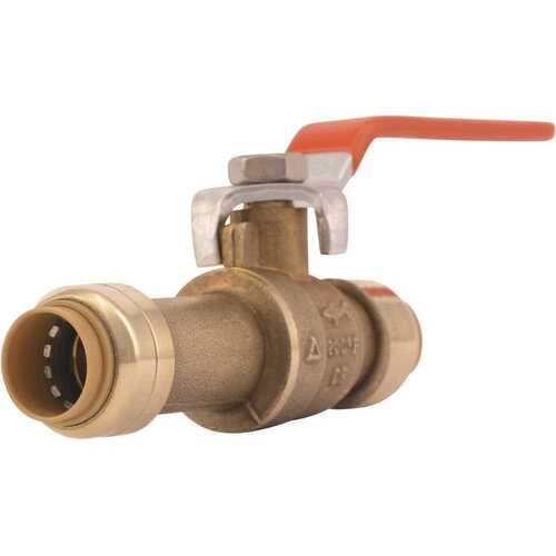 Slip Ball Valve 1/2" Brass Push Fit Full Port Lever For Potable Water