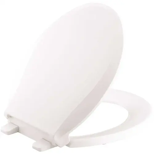 Cachet Quiet-Close Round Closed Front Toilet Seat with Grip-Tight Bumpers in White