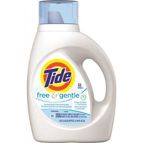 TIDE 003700041823 Tide 46 fl. oz. Free and Gentle Liquid Laundry (32 Loads) Colorless