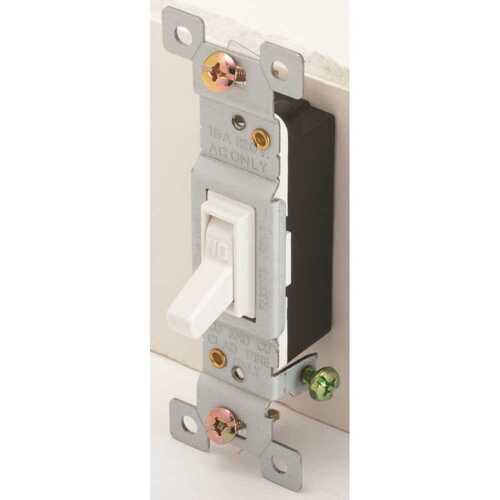 HD Supply-Maintenance Warehouse 1001-WH Maintenance Warehouse 15 Amp 120V Single Pole Toggle Wall Switch - White