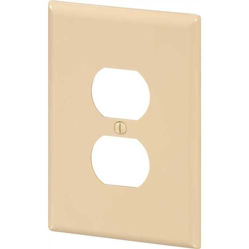 HD Supply-Maintenance Warehouse 3021L-IV Maintenance Warehouse Jumbo Single Gang Duplex Receptacle Wall Plate Ivory