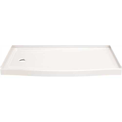 Curved Alcove Shower Base With Left Drain 60 X 32"