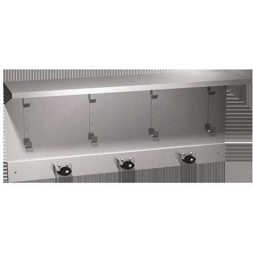 Shelf With 4 Utility Hooks And 3 Mop Holders