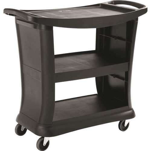 Rubbermaid FG9T6800BLA Black Executive Series Utility Cart